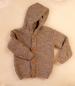 Preview: Baby-Wollstrickjacke mit Kapuze - Camelfarben/ beige